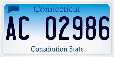 CT license plate AC02986