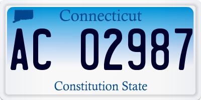 CT license plate AC02987