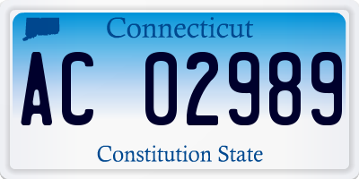 CT license plate AC02989