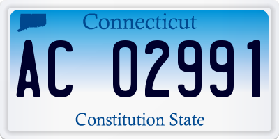 CT license plate AC02991