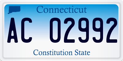 CT license plate AC02992