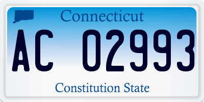 CT license plate AC02993