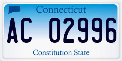 CT license plate AC02996