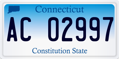 CT license plate AC02997