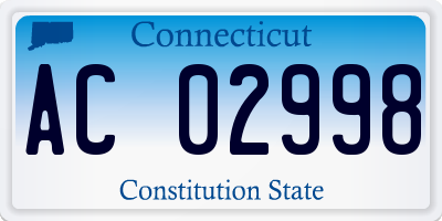 CT license plate AC02998