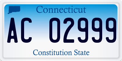 CT license plate AC02999