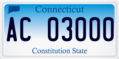 CT license plate AC03000