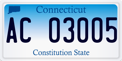 CT license plate AC03005