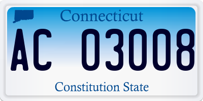 CT license plate AC03008