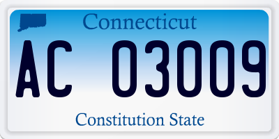 CT license plate AC03009