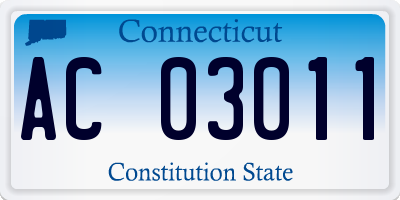 CT license plate AC03011