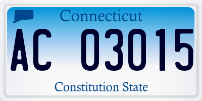 CT license plate AC03015