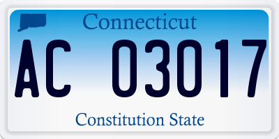 CT license plate AC03017