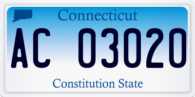 CT license plate AC03020