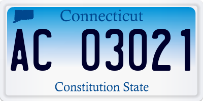 CT license plate AC03021