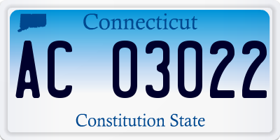 CT license plate AC03022