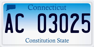 CT license plate AC03025