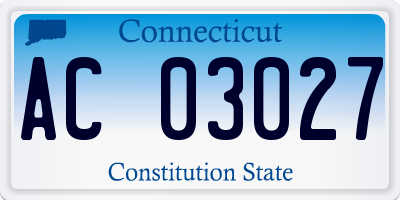 CT license plate AC03027