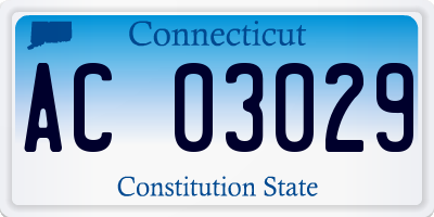 CT license plate AC03029