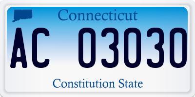 CT license plate AC03030