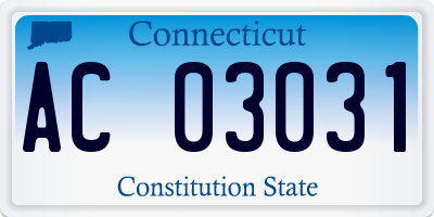 CT license plate AC03031