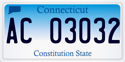 CT license plate AC03032