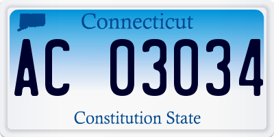 CT license plate AC03034