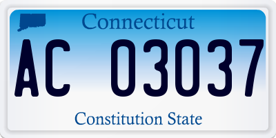 CT license plate AC03037