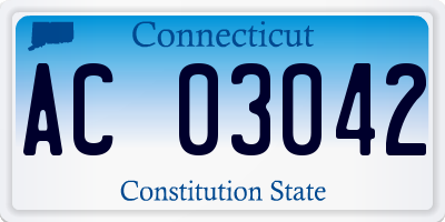 CT license plate AC03042