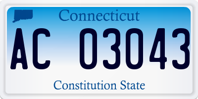 CT license plate AC03043