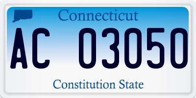 CT license plate AC03050