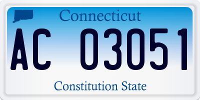 CT license plate AC03051