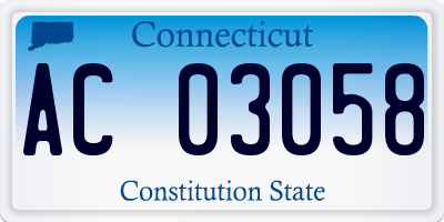 CT license plate AC03058