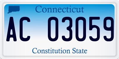 CT license plate AC03059