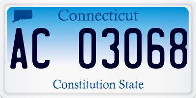 CT license plate AC03068