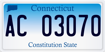 CT license plate AC03070