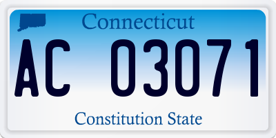 CT license plate AC03071