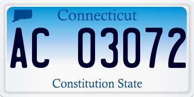 CT license plate AC03072