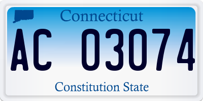 CT license plate AC03074