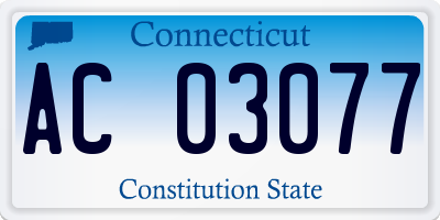 CT license plate AC03077