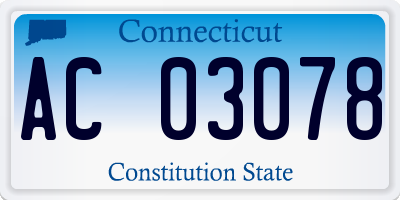 CT license plate AC03078