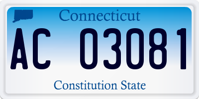 CT license plate AC03081