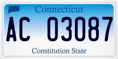 CT license plate AC03087