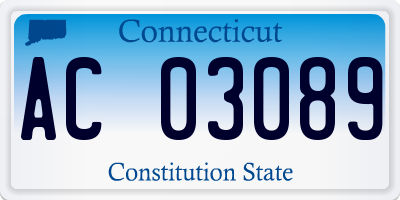 CT license plate AC03089