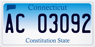 CT license plate AC03092