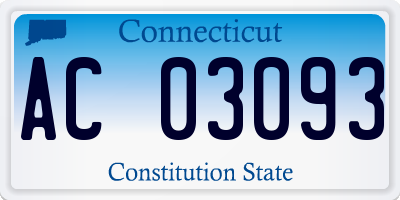 CT license plate AC03093