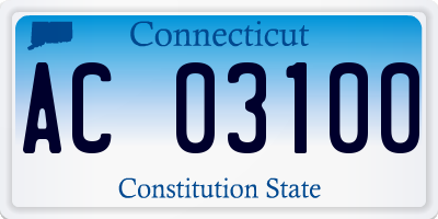 CT license plate AC03100