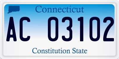 CT license plate AC03102