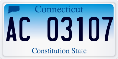 CT license plate AC03107