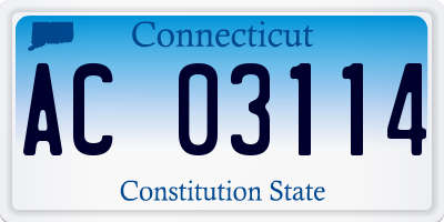 CT license plate AC03114